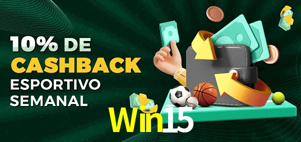 10% de bônus de cashback na Win15